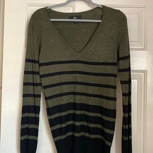 Mossimo Olive Green/Black Stripe Sweater